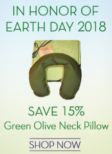 TARA Spa Therapy Earth Day Sale Save on Green Olive Neck Pillow