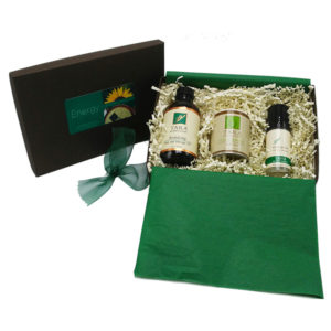 ENERGY WELLNESS SOLUTION SET - Restores depleted energy, refreshes & revitalizes with botanicals of rosemary, lemongrass & basil. Includes: 4 oz. Revitalizing Body & Massage Oil, 3 oz. Citrus Refresher Bath Salt and a 1 oz. Energizer Aromatherapy Roll-On Remedy (packaged in a gift box).